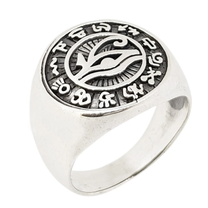 Gothic eye sterling silver ring