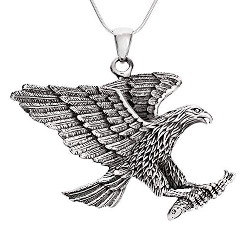 sterling silver eagle pendant for men and women