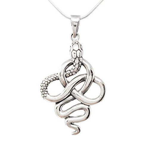 925 sterling silver interwoven snake pendant for men and women