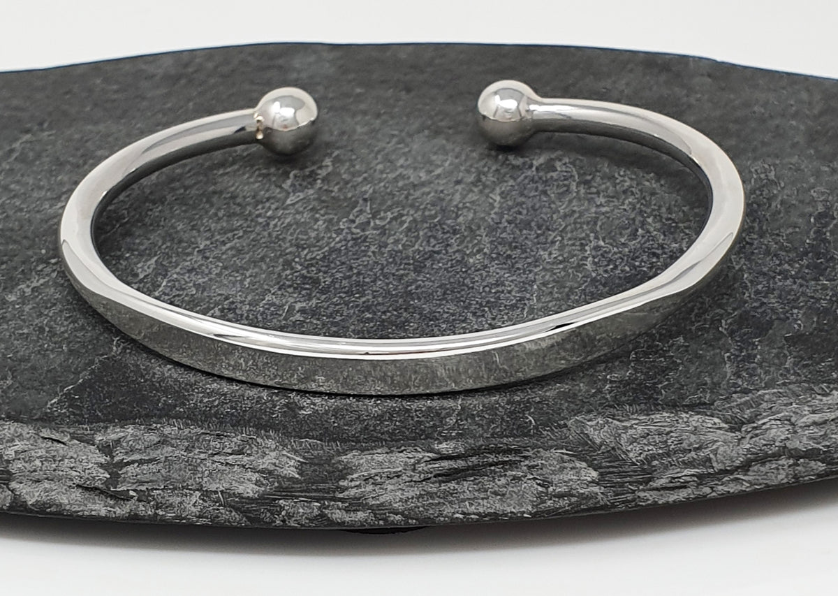 Heavy men's torque bangle 925 silver
