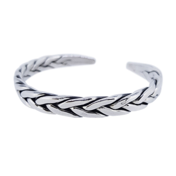 heavy braided sterling silver bangle