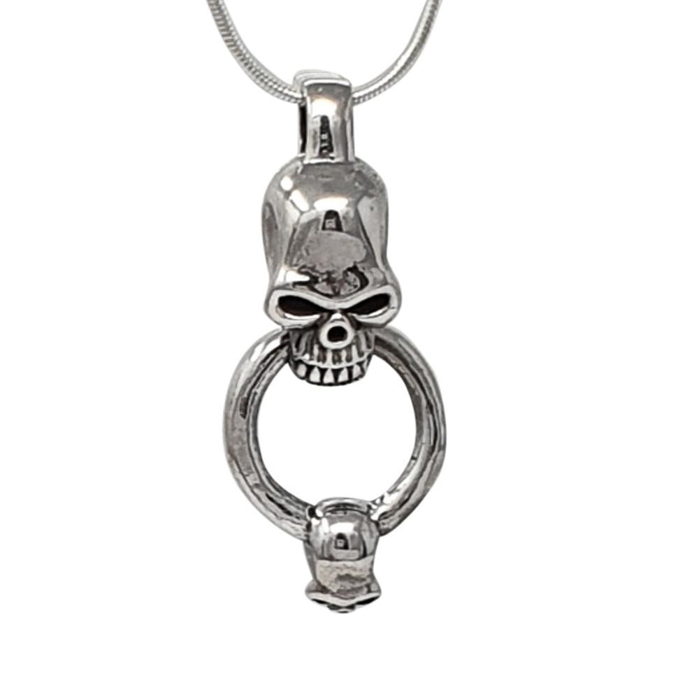 Skull Pendant Biker Goth Punk Rocker Silver Pendant