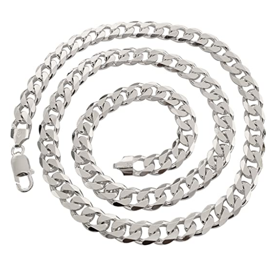 sterling silver heavy curb chain for men