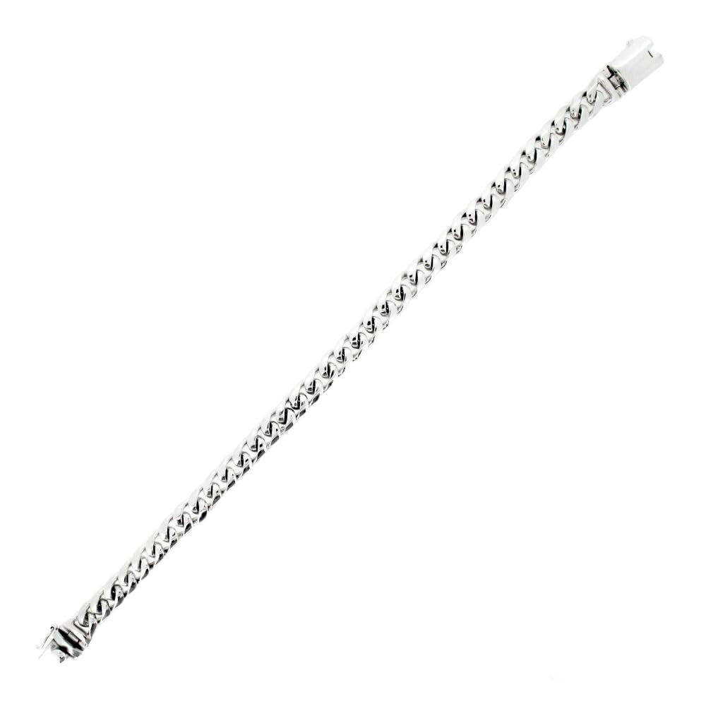 Men's Solid 925 Sterling Silver Cuban Curb Chain Bracelet