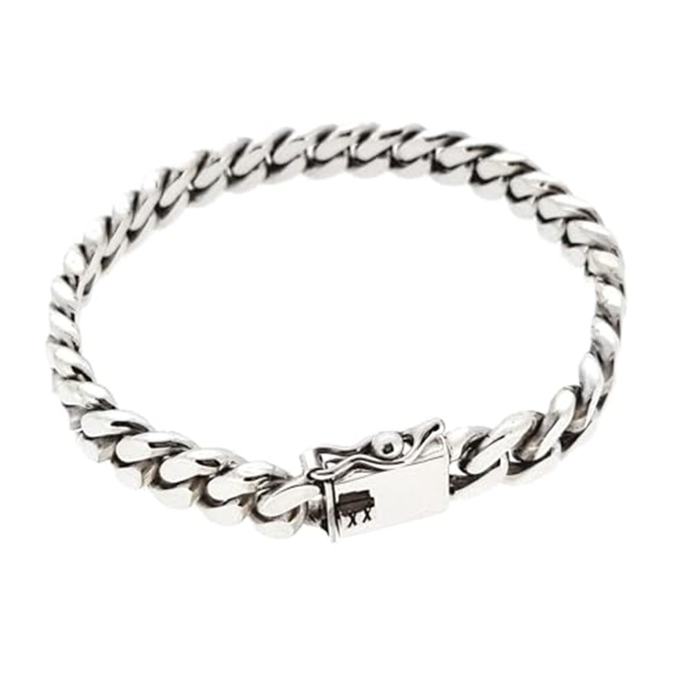 Men's Solid 925 Sterling Silver Cuban Curb Chain Bracelet