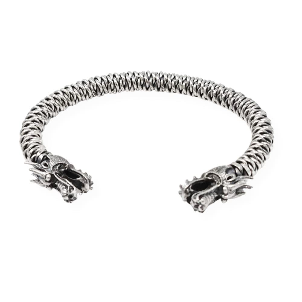 Dragon silver bangle