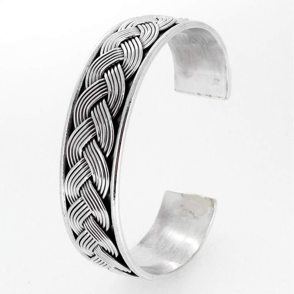 Silver braided cuff