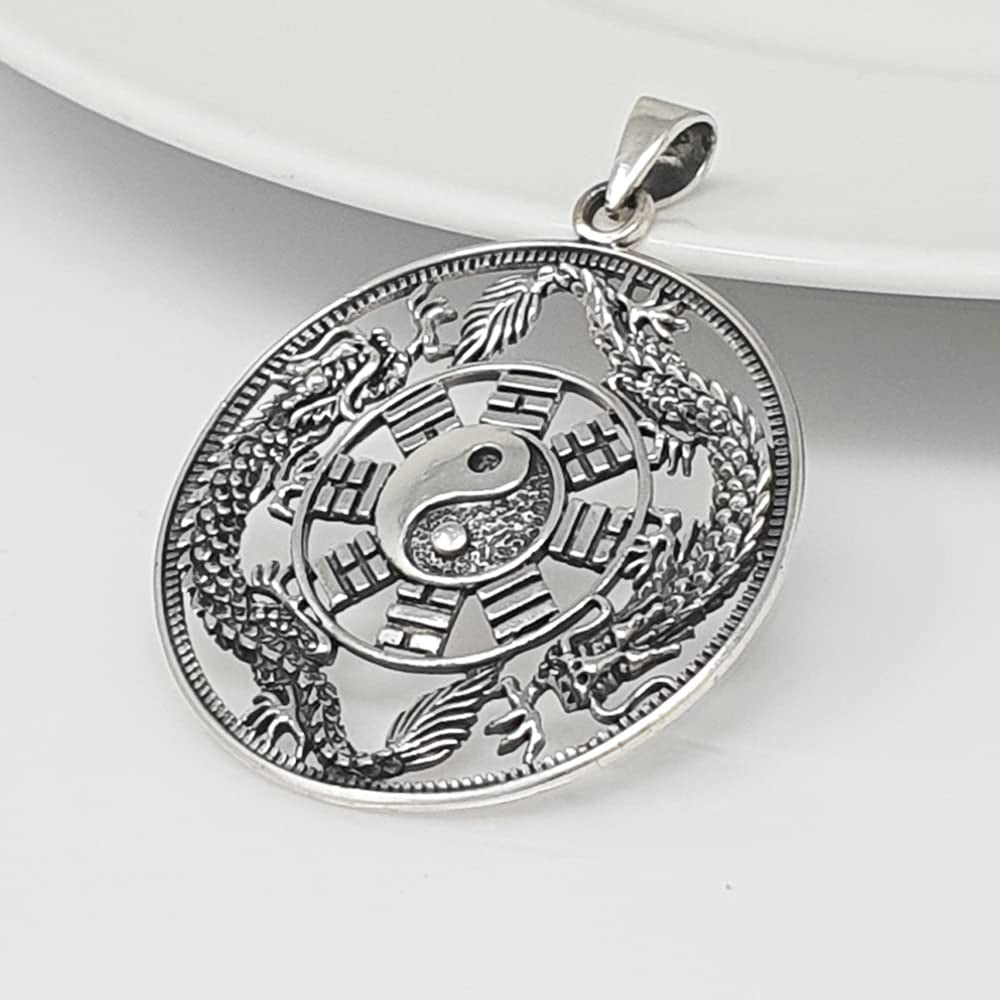 Men's Yin and Yang Flying Dragon Pendant