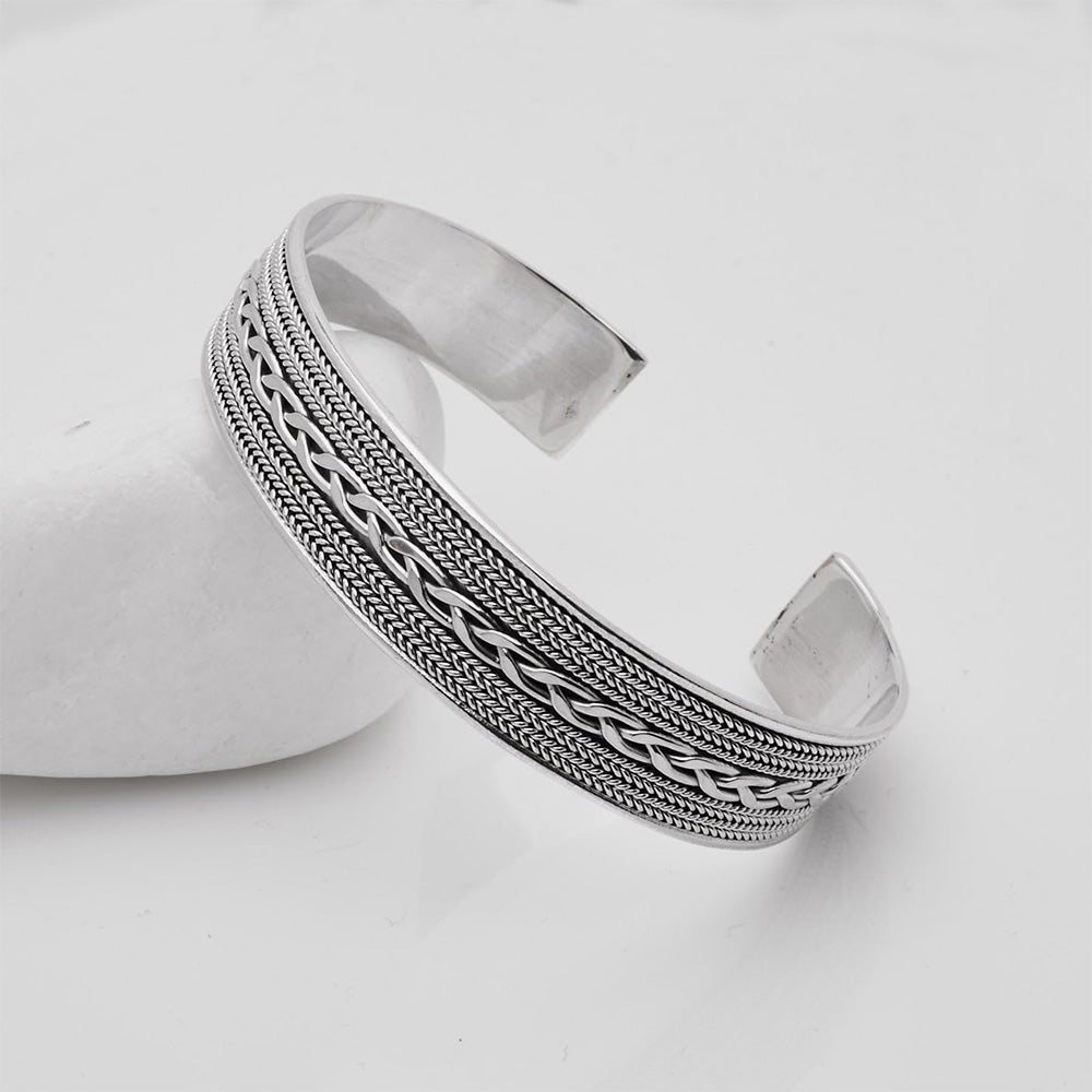 Men's Stunning Solid 925 Sterling Silver Bangle