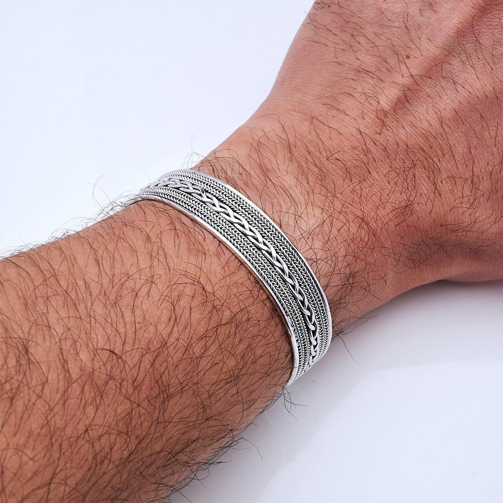 Men's Breath-taking Solid 925 Sterling Silver Bangle