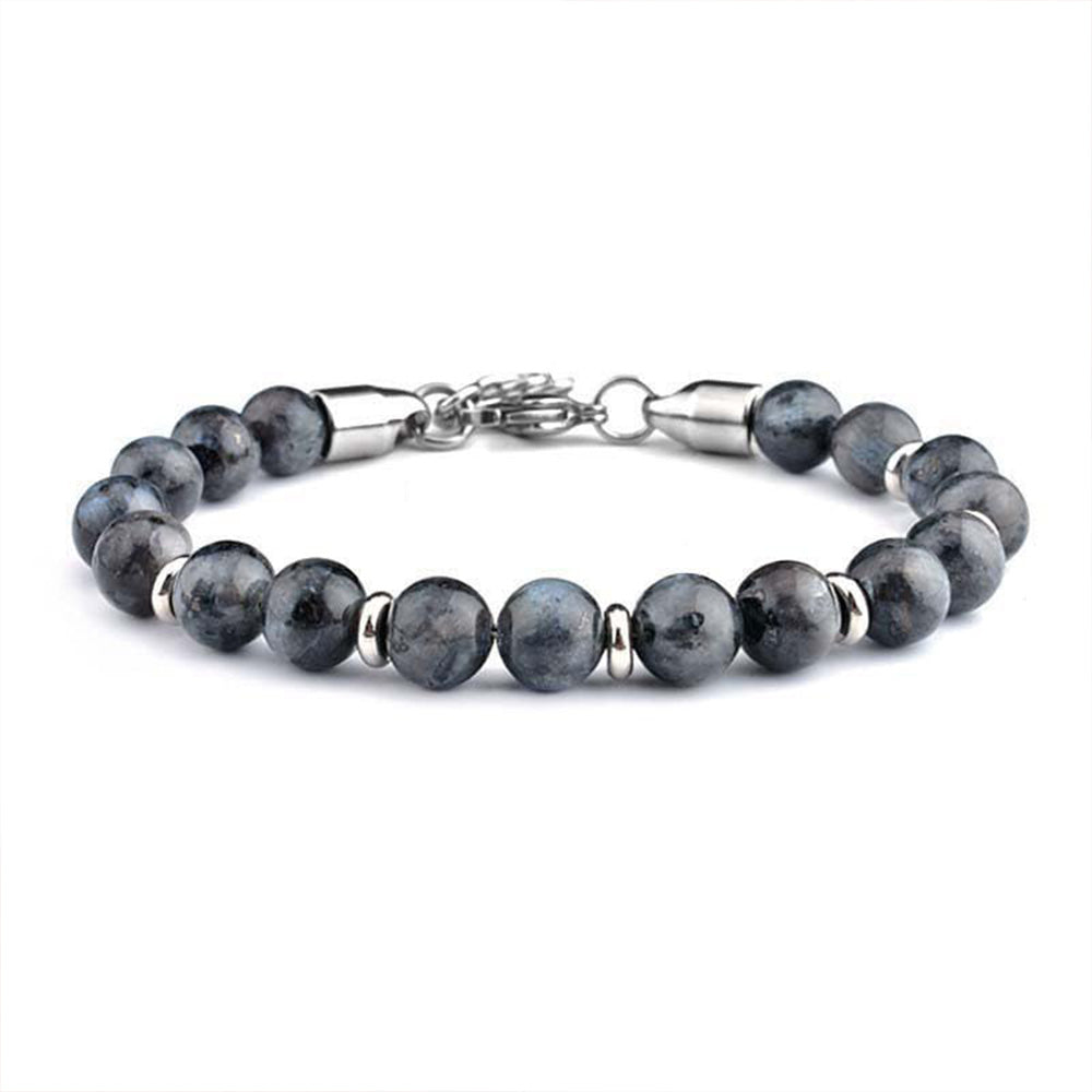 Handmade 8MM Black Labradorite Natural Adjustable Gemstone Bracelet