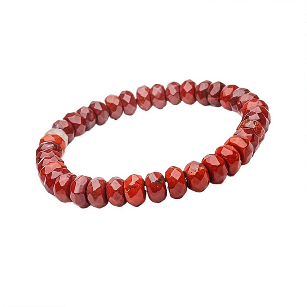 8mm Stackable Beaded Red Jasper Gemstone Bracelet