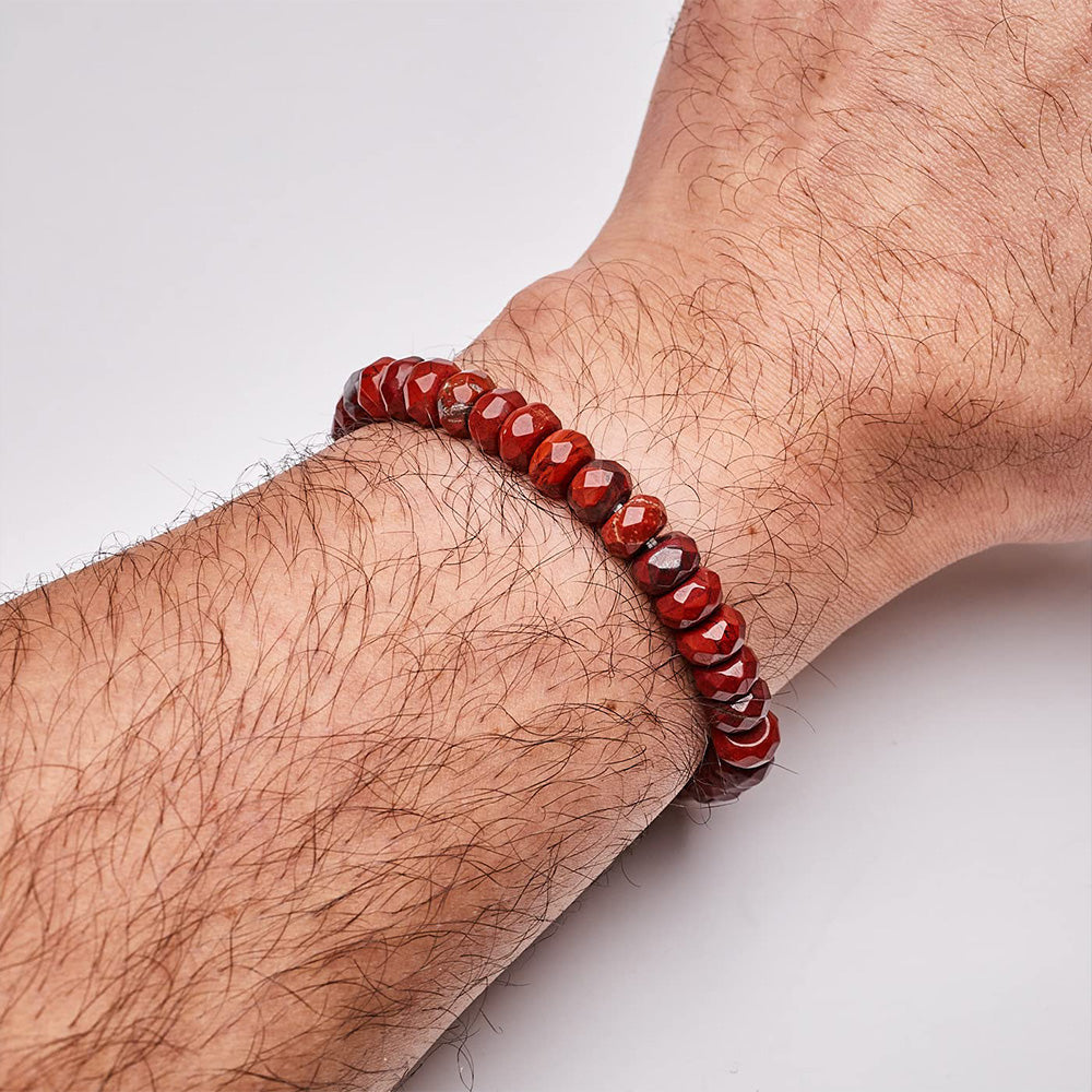 8mm Red Jasper Gemstone Bracelet