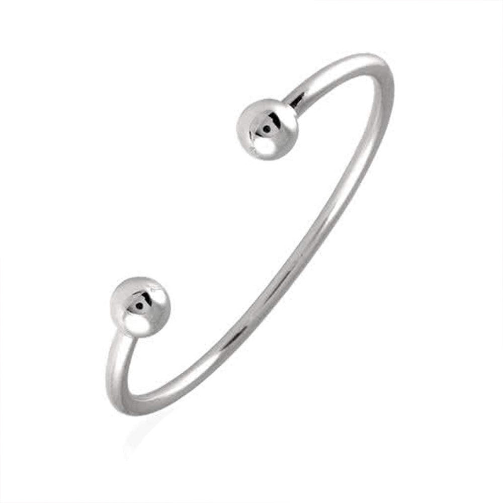 Men's Plain 925 Sterling Silver Torque Bangle