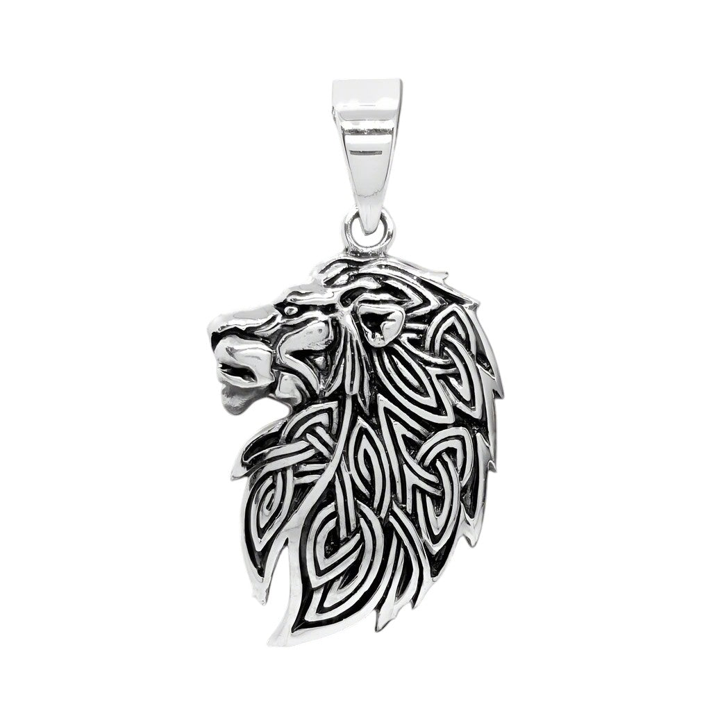 925 Sterling Silver Celtic Knot Lion King Pendant