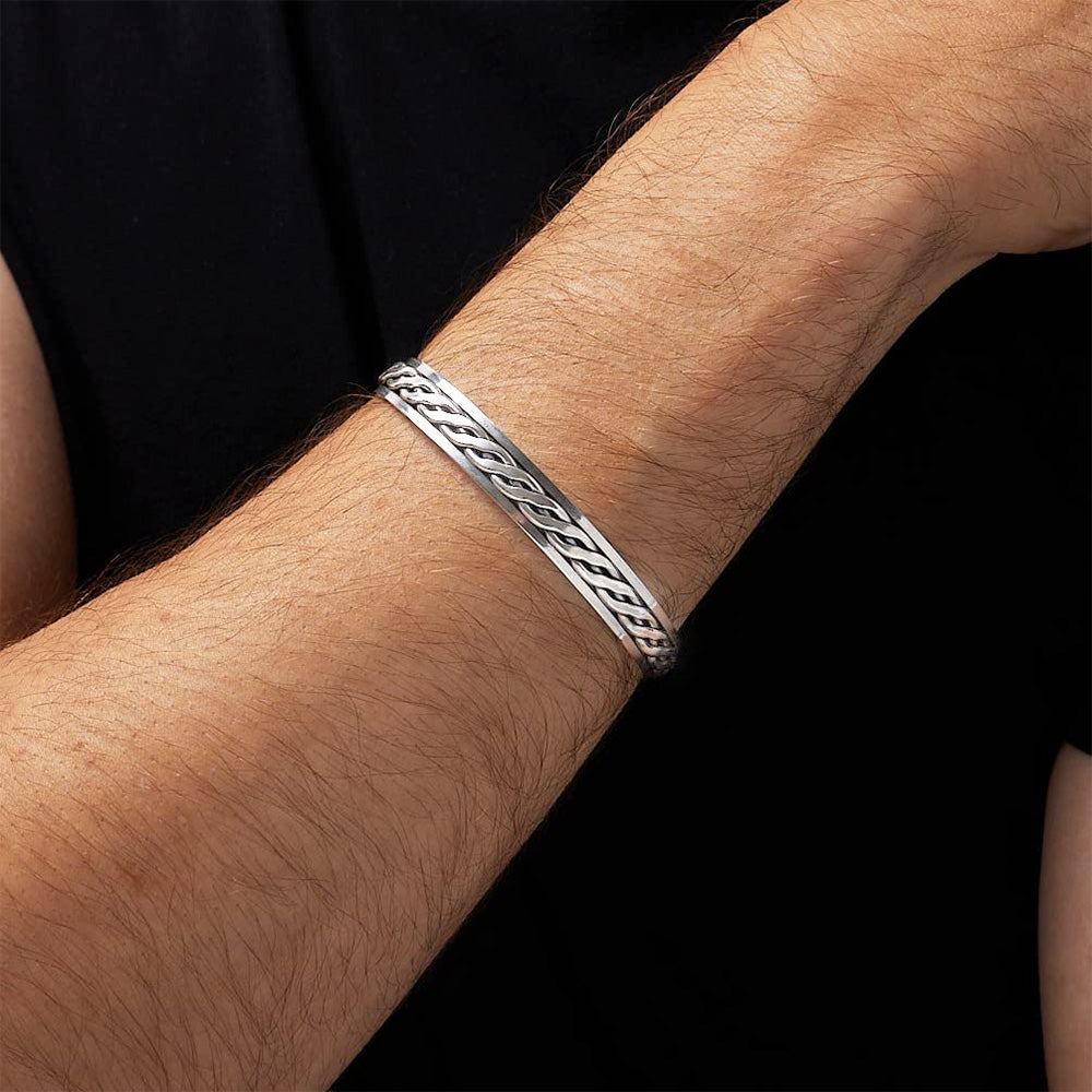 silver bangle for men