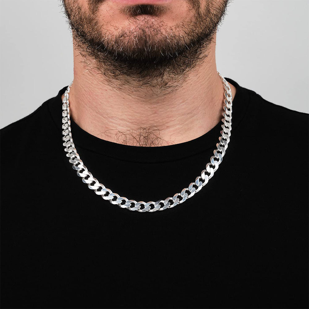 Men's 9.2mm 925 Silver Chain Necklace