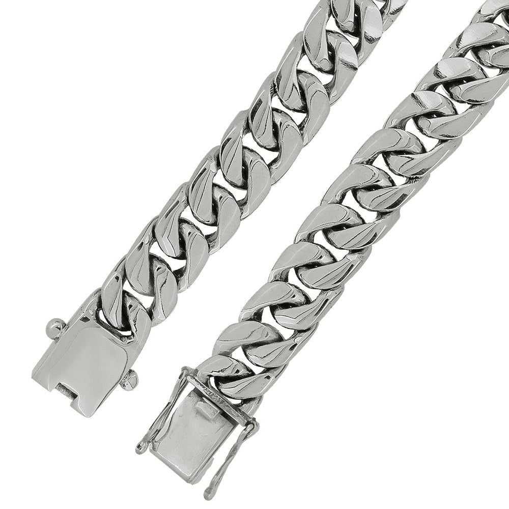 Men's Solid 925 Sterling Silver Curb Chain Bracelet