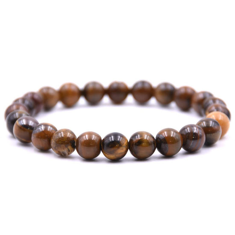 8mm Stretchy Beaded Tigers Eye Gemstone Bracelet