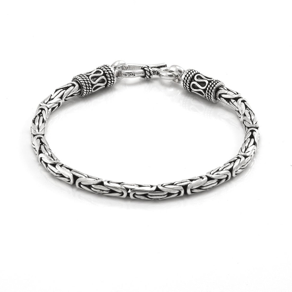 925 Sterling Silver Bali Style Chain Bracelet for Men