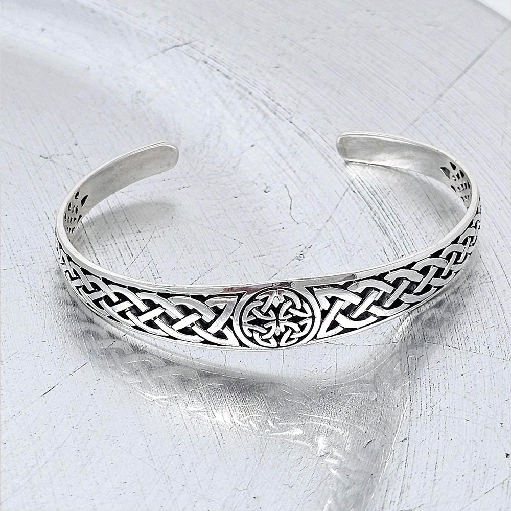 Women's 925 Sterling Silver Bangle Bracelet - Stunning Celtic Bangle