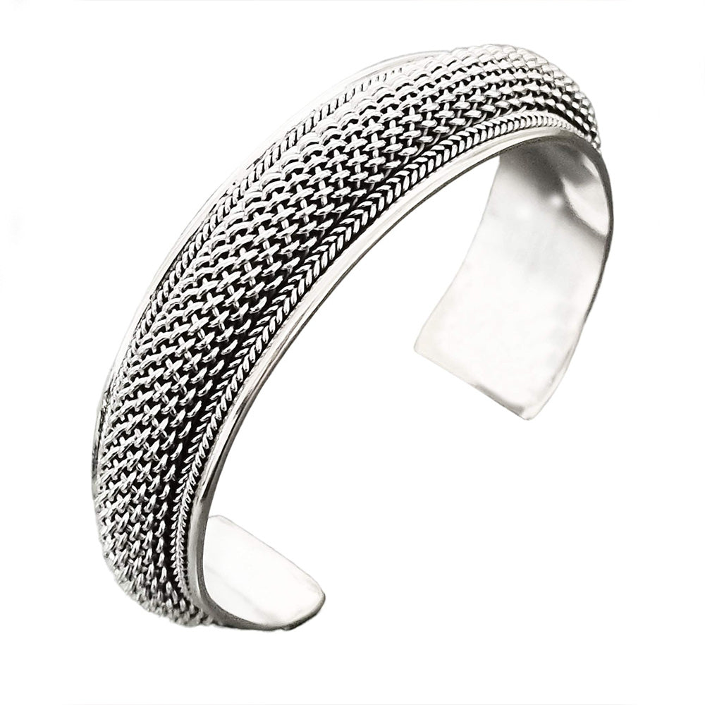 925 Sterling Silver Woven Bangle