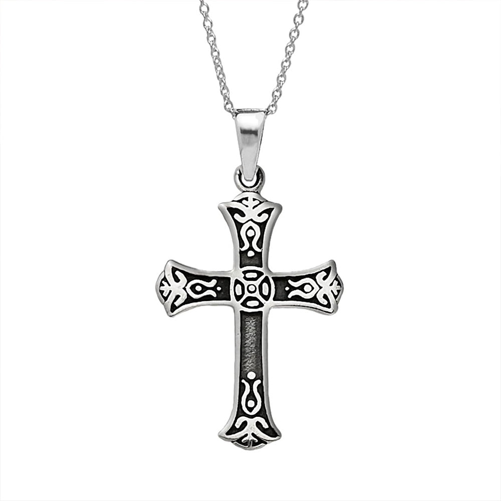 Gothic 925 Silver Cross Pendant