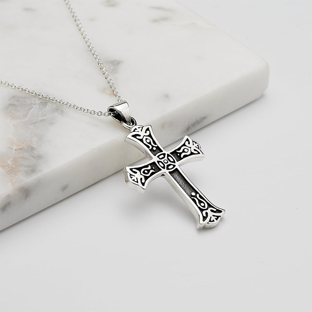 Handmade Gothic 925 Silver Cross Pendant