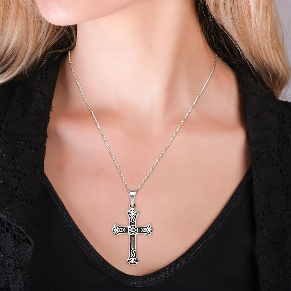 Women's Gothic 925 Silver Cross Pendant