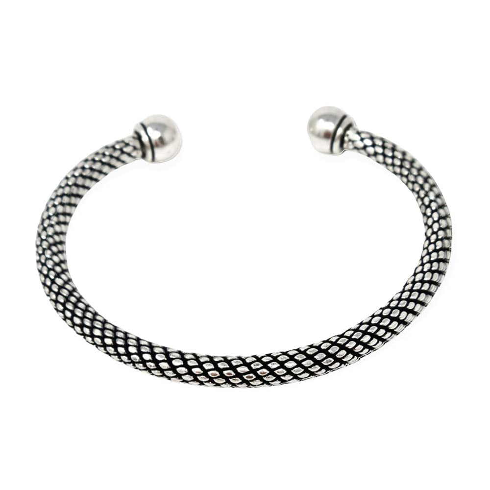 Men's Heavy 925 Sterling Silver Torque Bangle