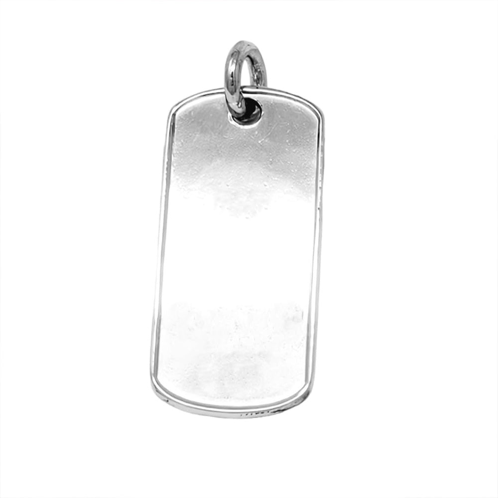 Men's 925 Silver Silver Dog Tag Pendant