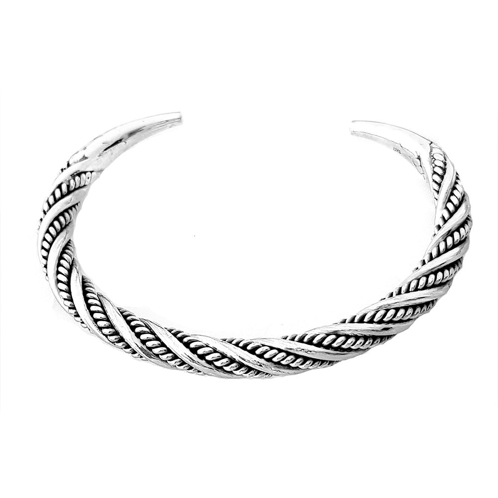 Men's and Women's Solid Sterling Silver Torque Bangle