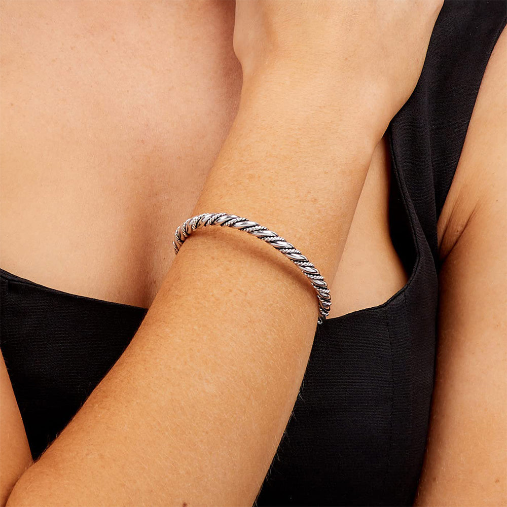 Women's silver torque bangle