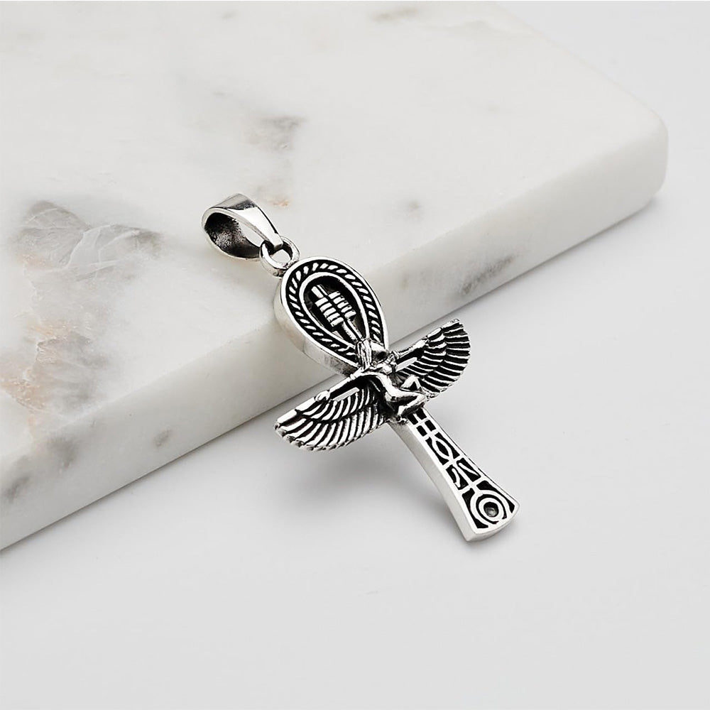 925 Sterling Silver Egyptian Cross Pendant