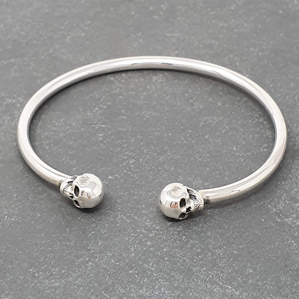 Skull Silver Bangle