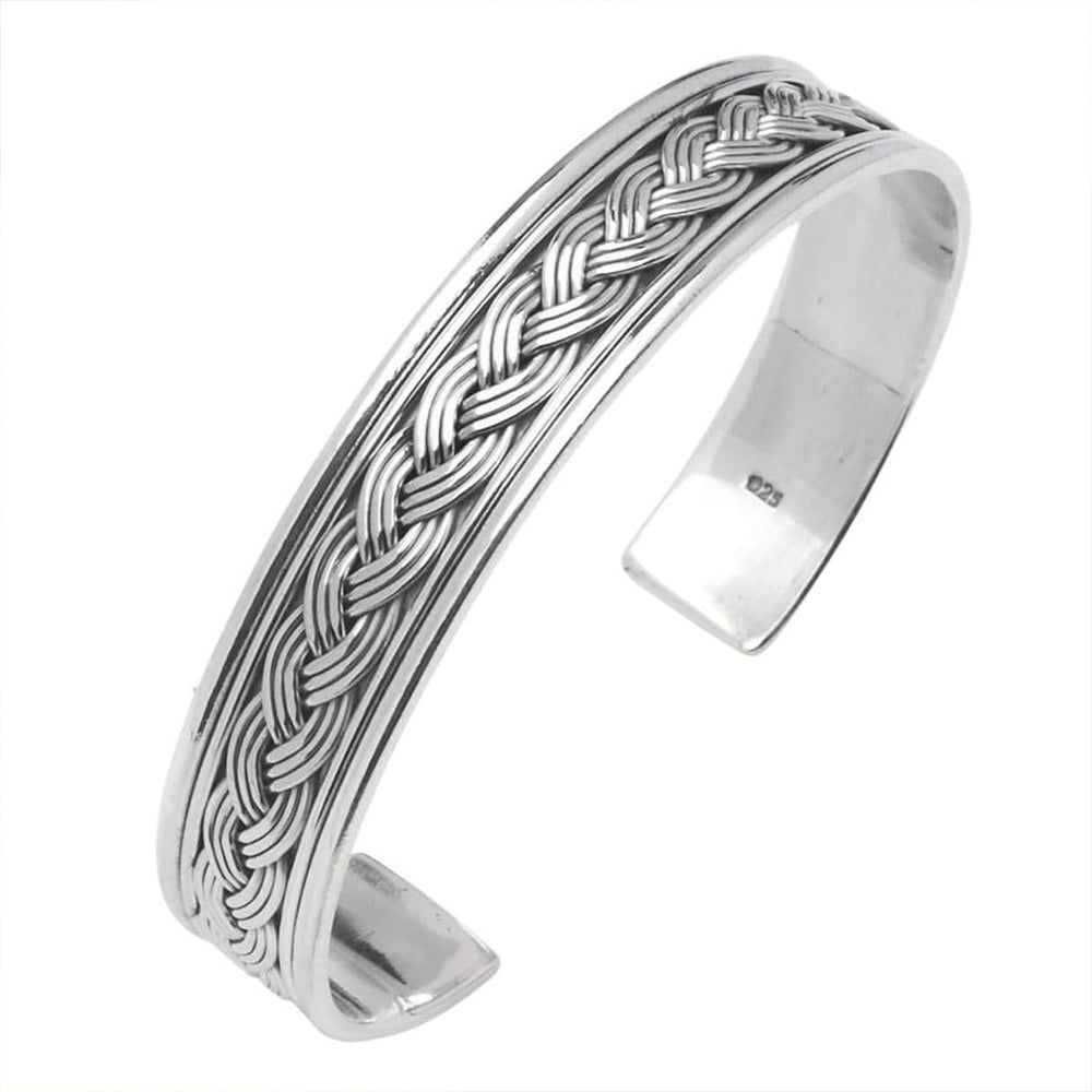 Men's and Women's 925 Sterling Silver Braided bangle