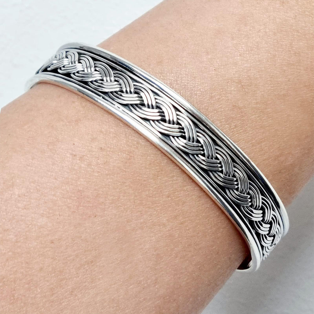 Women's 925 Sterling Silver Braided bangle