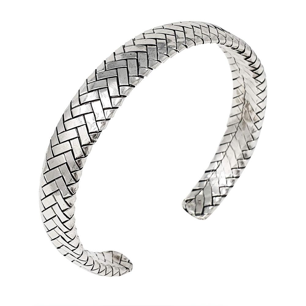 Heavy 925 Silver Cuff Bangle for men