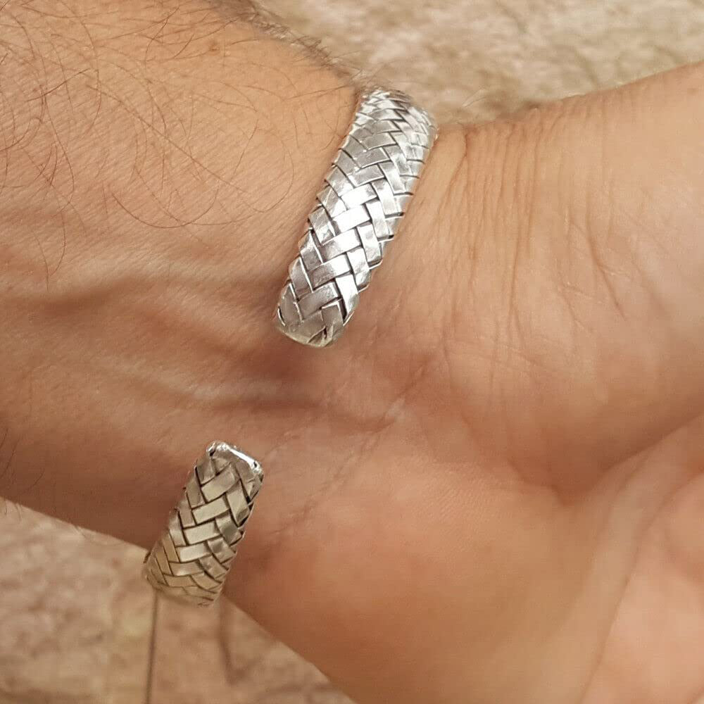 Men's heavy silver bangle