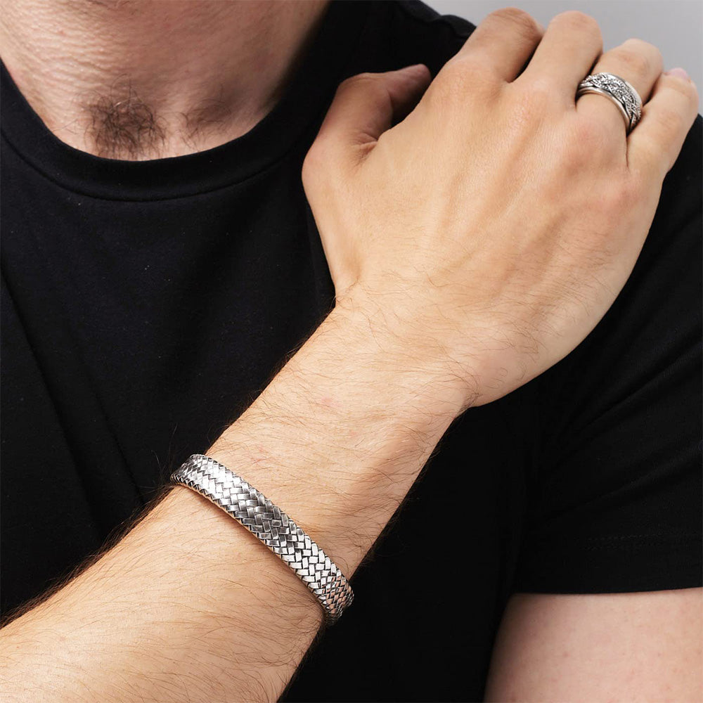 Men's heavy sterling silver bangle