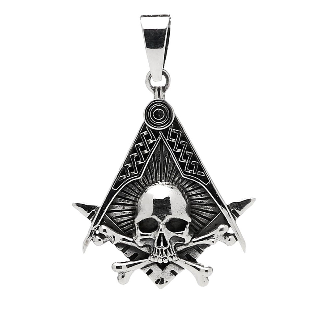 925 Silver Masonic Skull Pendant