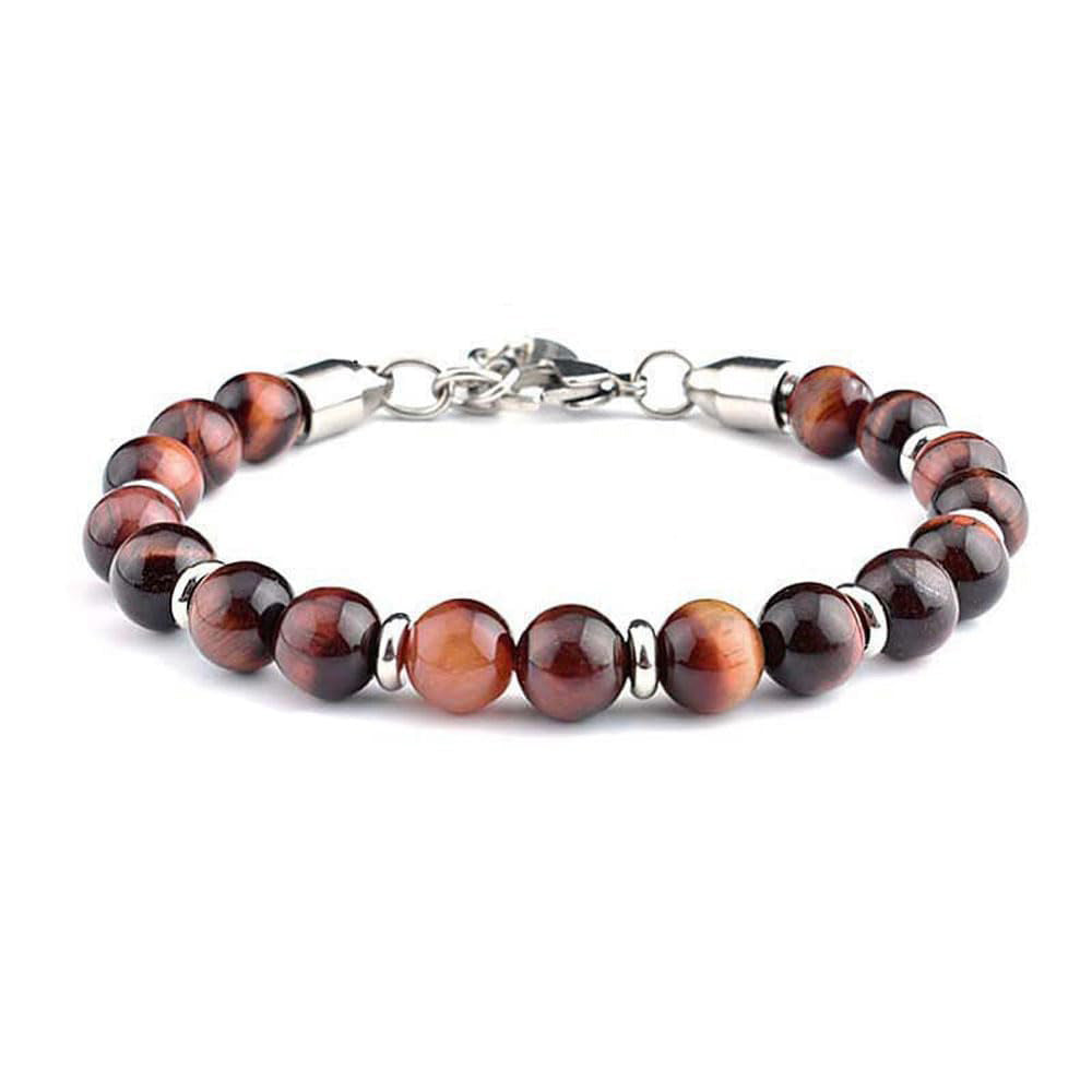 Handmade 8MM Red Tigers Eye Natural Adjustable Gemstone Bracelet