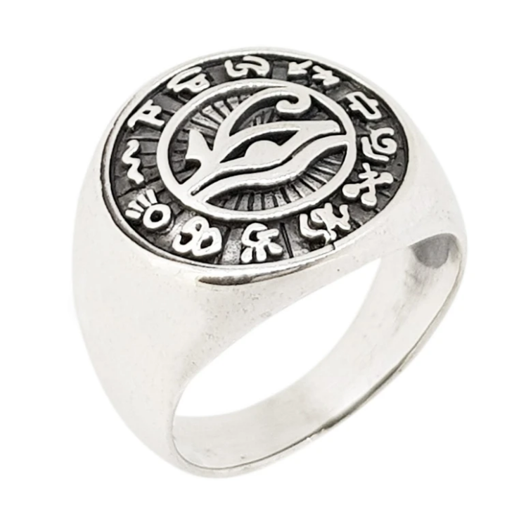 Gothic eye sterling silver ring 