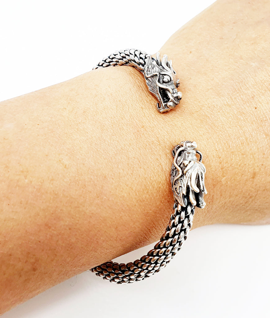 Twin Dragon bracelet For Men - SilverWork Jewelers
