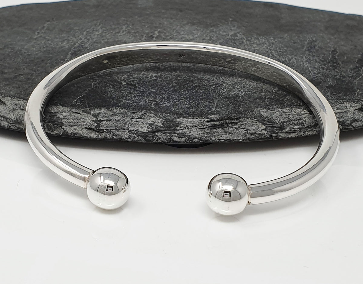 sterling silver torque bangle bracelet