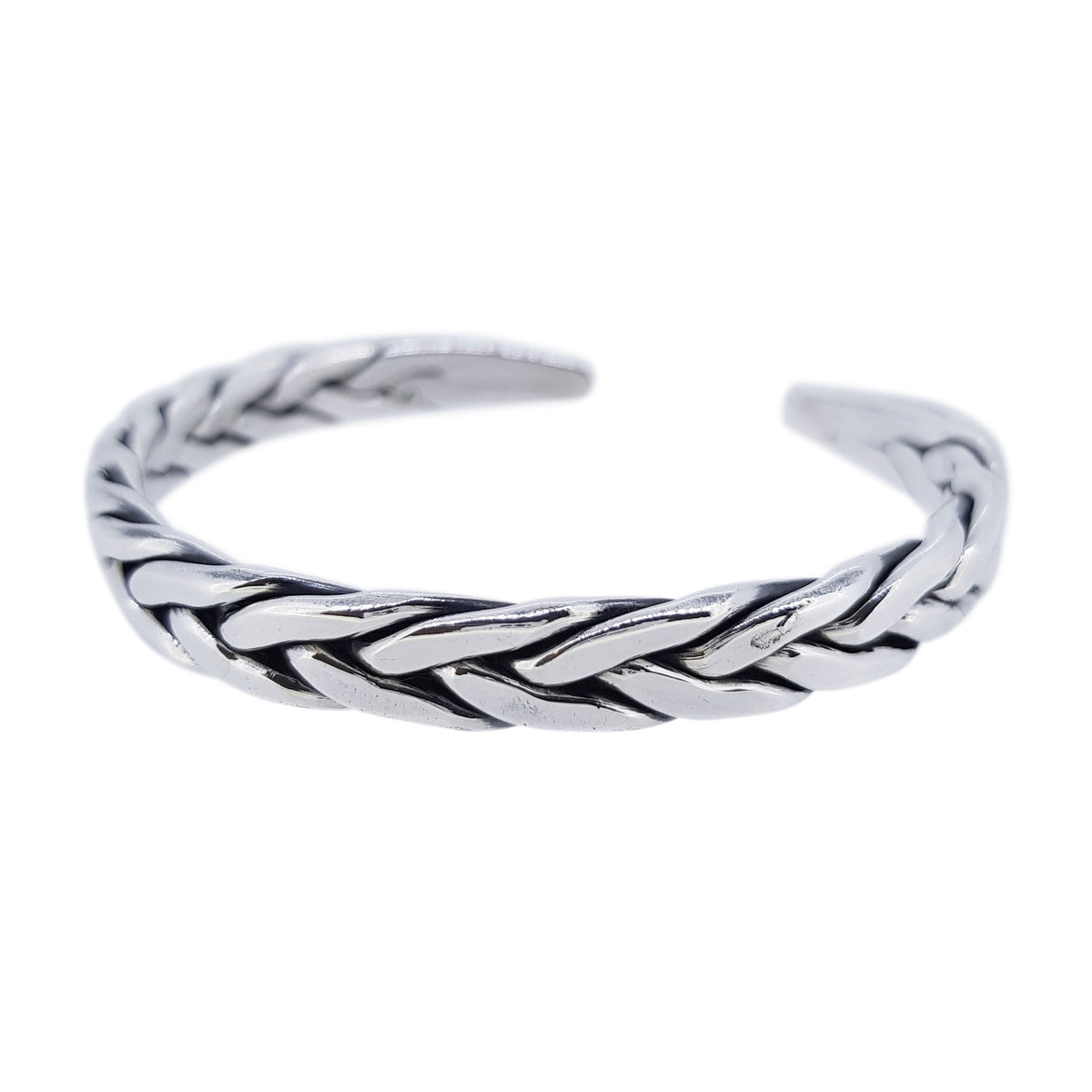 heavy braided sterling silver bangle