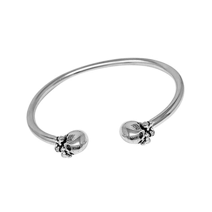 sterling silver skull bangle