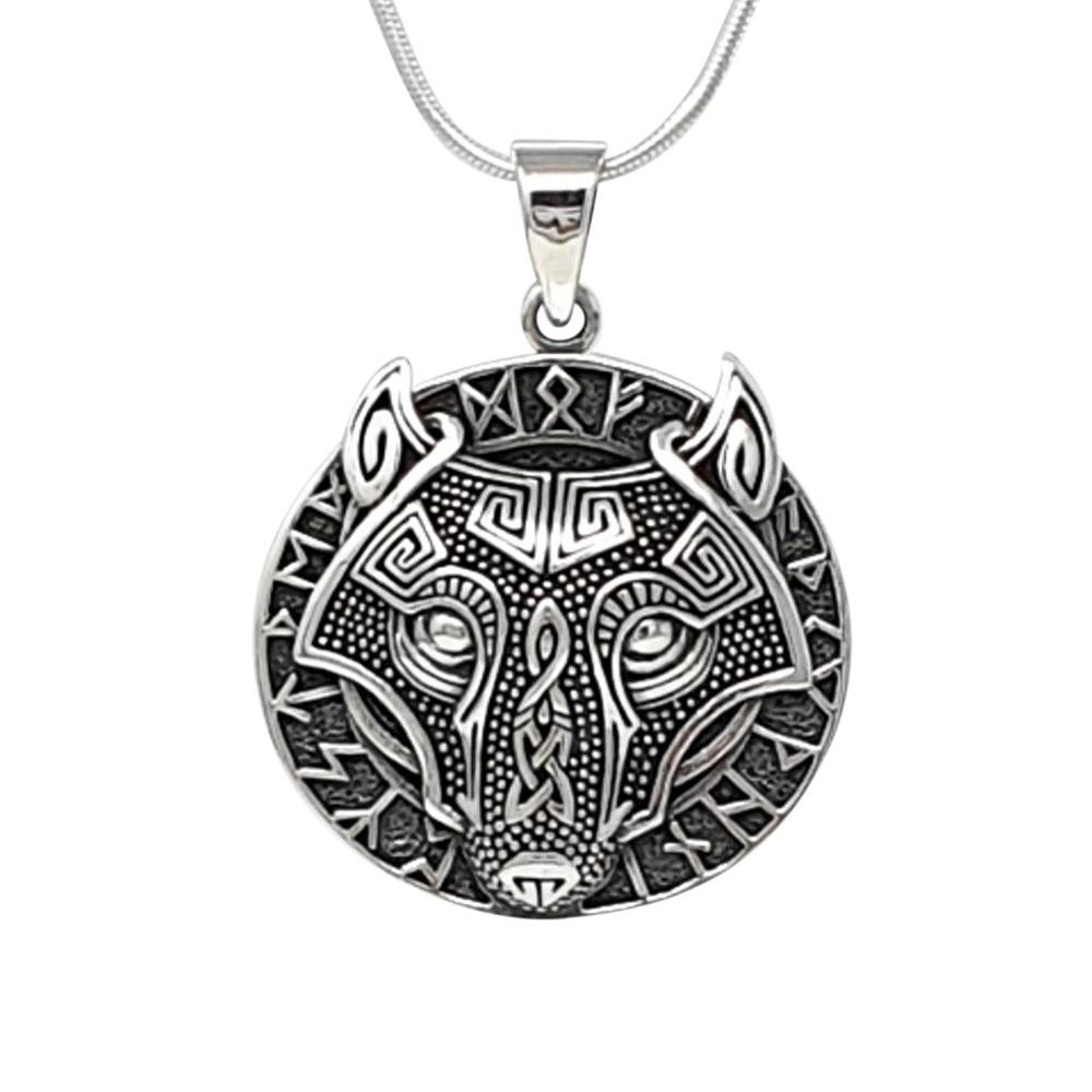  Odin's Wolf Viking Pendant with Chain 