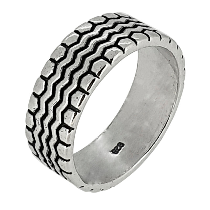 sterling silver stripe thread ring for men and women