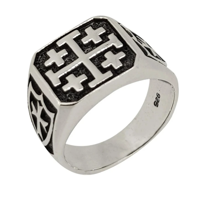 sterling silver viking shield ring for men and women